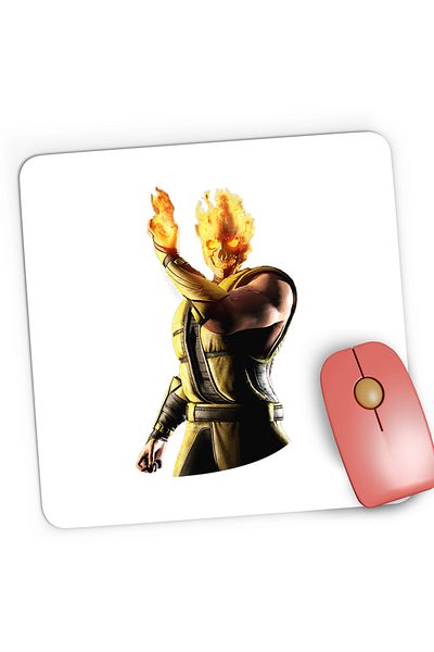 OEM Mousepad Gaming Mortal Kombat Shinnok Gold Fire Christmas Player, 21x19 cm