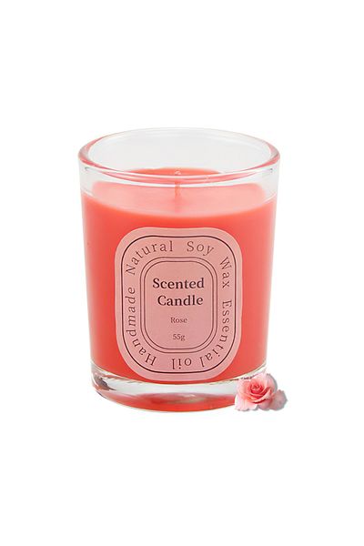 ruidisen شموع معطرة، معطر جو في برطمان شموع للعلاج بالروائح، مناسب لديكور المنزل والمكتب، 55 جم - وردي