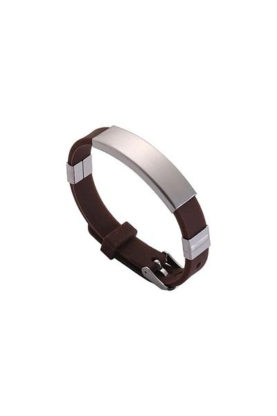 dalimag Adjustable Bracelet with Strap System, Silicone, Brown, 22 cm,