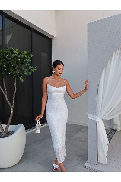 ESRAHELVACI Μάξι φόρεμα με δαντέλα Degaje