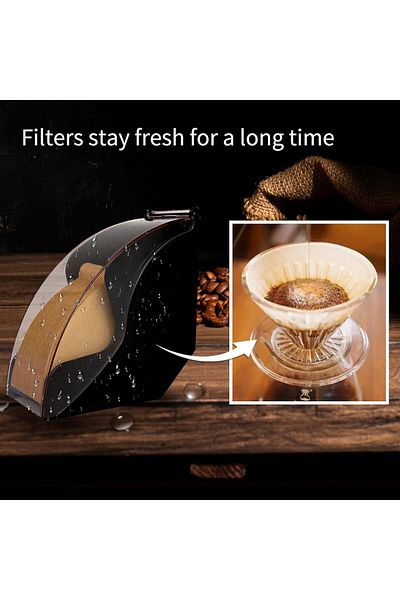 Lumely Filter Paper Holder,Coffee Filter Holder,with Dustproof Cover for 100 pcs Paper Filters