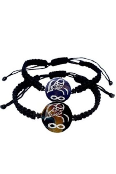 dalimag Set de 2 bratari negre personalizate pentru sot/sotie si semnul infinit