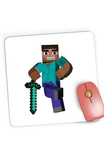 OEM Mousepad Gaming Steve Warrior Minecraft, 21x19 cm