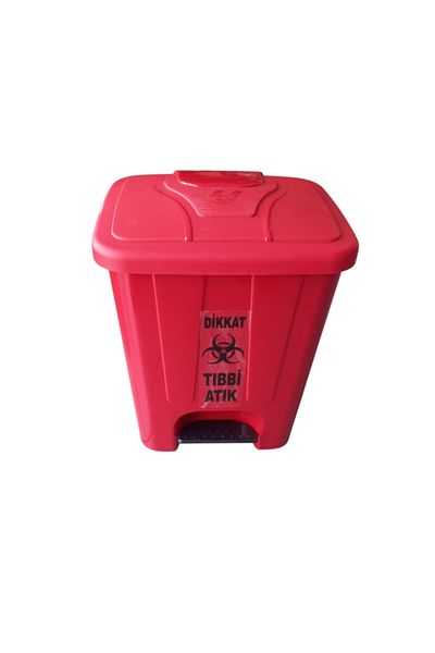 Bahat Medical Waste Trash Can Box Red Pedal Inner Bucket 25 Liters