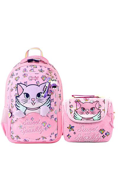MUGGLE 2 Compartment Sweet and Sparkly School Bag + Lunch Box Pink Set of 2