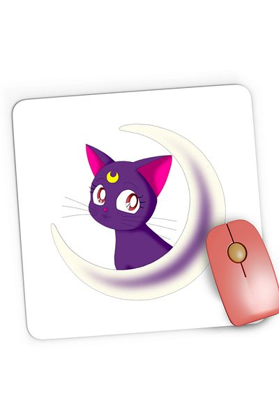 OEM Mousepad Gaming Sailor Moon Pisica Luna Valentines Day, 21x19 cm