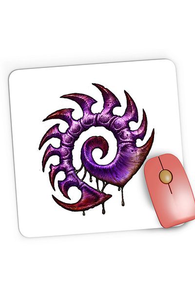 OEM Mousepad Gaming StarCraft 2 Zerg Those about to die I salute you, 21x19 cm