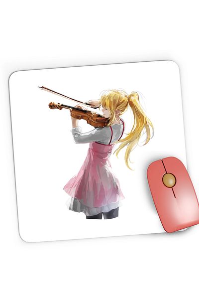 OEM Mousepad Gaming Vioara Your Lie in April Violonista Violin Kaori, 21x19 cm