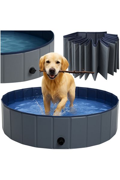 zola Piscina pliabila pentru animale, 600l, PVC rezistent, 160 x 30 cm, albastru/gri