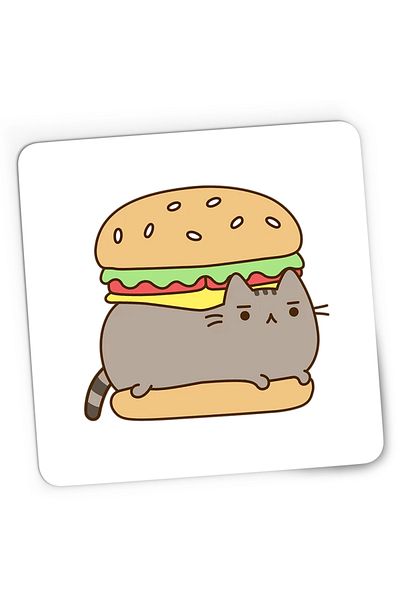 OEM Mousepad Gaming Pusheen Cat Burger Pisica Valentine's Day, 21x19 cm