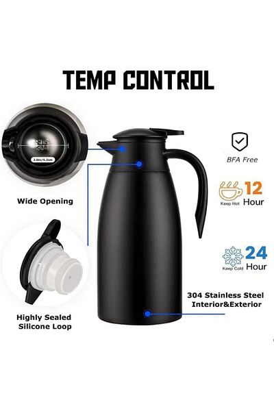 COOYA Thermos,Tea, Hot Beverage Dispenser, Keep 24 Hour Heat Retention/12 Hour Cold Retention (68oz/2l)