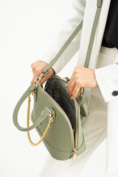 Just Polo Women's Medium Size Embossed Patterned Chain Strap Hand & Shoulder Bag 344076Pc