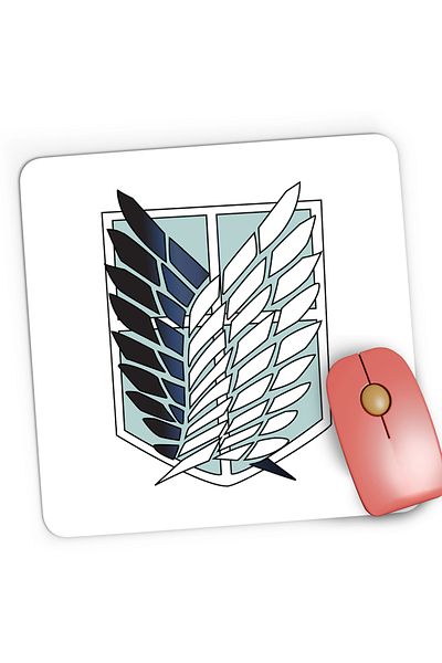 OEM Mousepad Gaming Attack on Titan Scouting Legion Crest Anime Manga, 21x19 cm