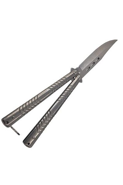 dalimag Cuțit fluture, gri, linii, 25 cm