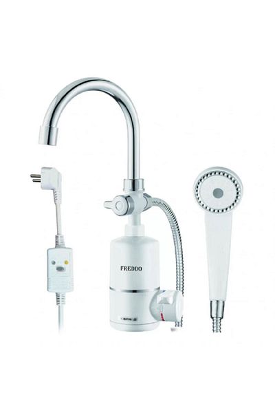 Freddo Robinet electrica cada pentru incalzit apa SN-0050, cu para de dus si furtun, 3000 W, 60°C