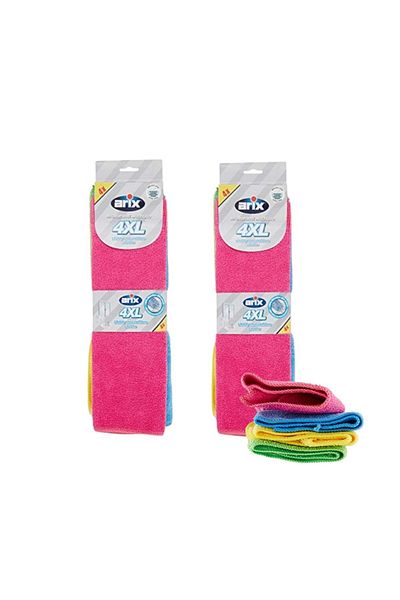 ARIX XL Microfibre Cloth Multipack (Pack of 2 x 4pcs) – Multi-Surface Household Cleaning Solution