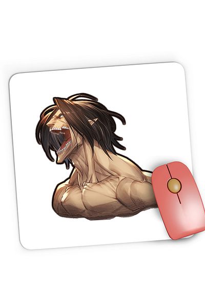 OEM Mousepad Gaming Attack on Titan AOT Eren Yeager Devil Anime, 21x19 cm