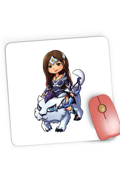 OEM Mousepad Gaming Rylai Crystal Maiden Dota 2 Hero Wolf, 21x19 cm