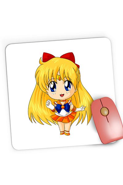 OEM Mousepad Gaming Sailor Moon Venus Ochi Albastri Chibi, 21x19 cm