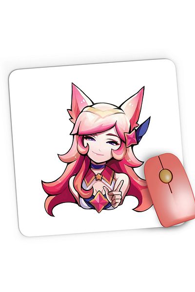 OEM Mousepad Gaming League of Legends Ahri Rebel Gamer Girl, 21x19 cm