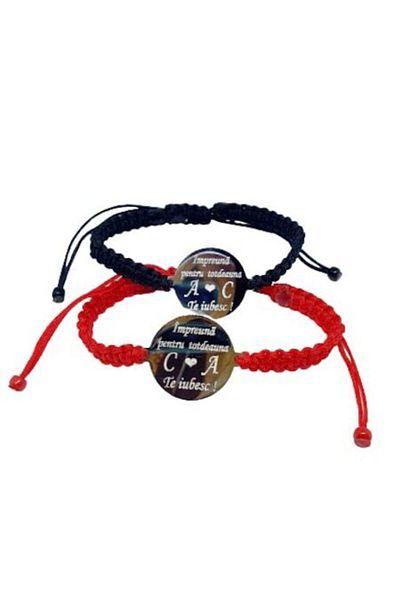 dalimag Set of 2 personalized bracelets for couples with custom messages,