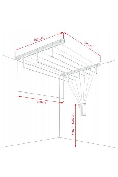 SEPIO Ceiling clothes dryer 7x160 cm