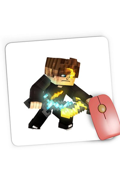 OEM Mousepad Gaming Diamond Gold Sword Minecraft, 21x19 cm