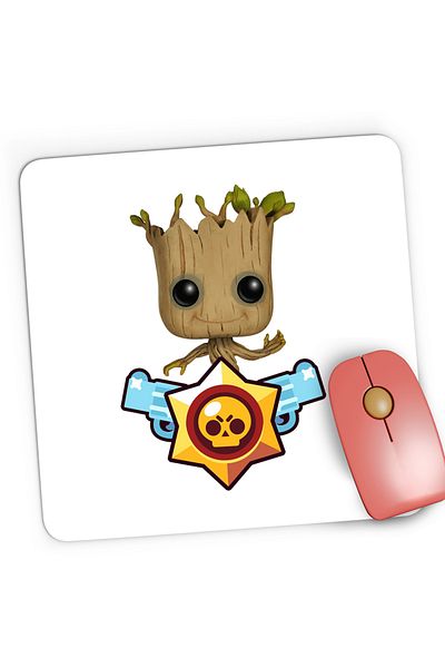 OEM Mousepad Gaming Baby Groot Brawl Stars Bebe Copac, 21x19 cm