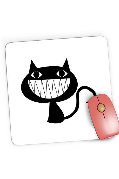 OEM Mousepad Gaming Cartoon Cat Black, 21x19 cm