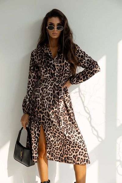 UniqueStore.ro Leopard Print Dress With Side Slit
