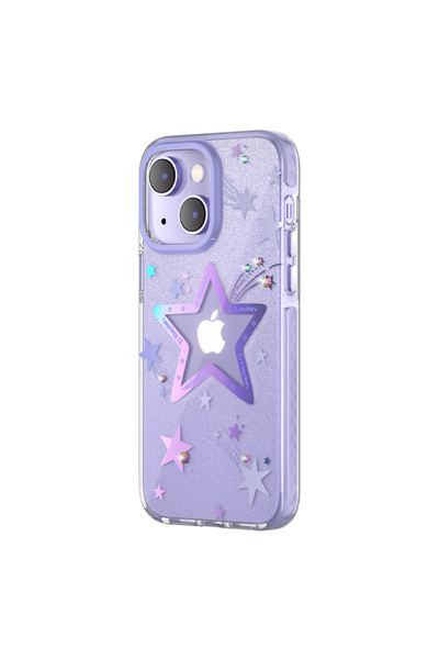 Hurtel Carcasă pentru iPhone 14 Plus, seria Heart Star, model mov, cu stea