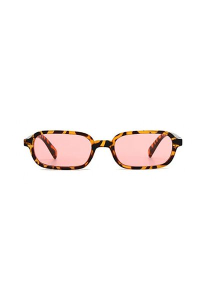 Toz Vintage Glinora Leopard Pattern Pink Glass Vintage & Retro Unisex Sunglasses