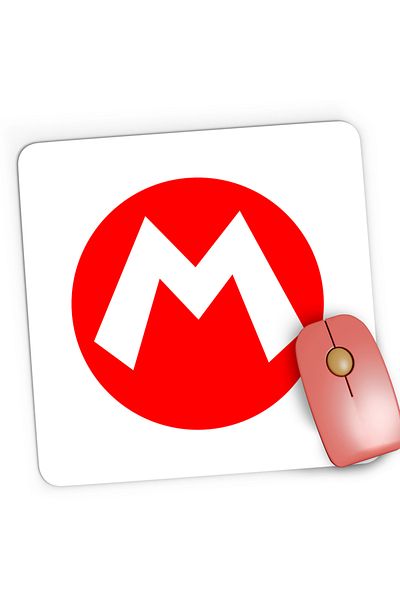 OEM Mousepad Gaming Super Mario Bros Logo M Red, 21x19 cm