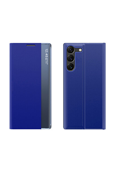 Hurtel Carcasă nouă Sleep View pentru Samsung S24 cu clapă magnetică, albastră