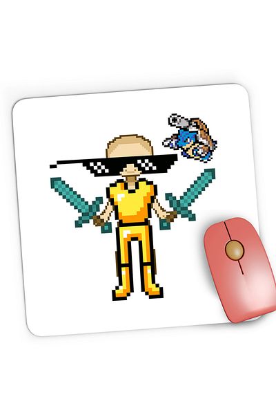 OEM Mousepad Gaming ThugLife Minecraft Gold Skin, 21x19 cm