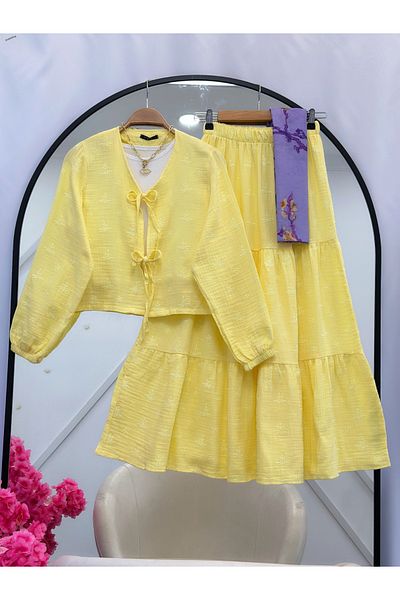 YEDİLALE Summer Double Suit with Rose Skirt and Jacket [Excluding Underwear and Shawl]