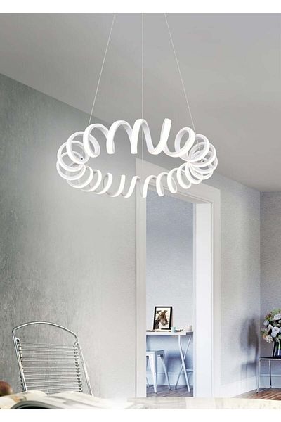 Trio Lighting Trio Curl Pendant light, White, 33W, 4000K, IP20