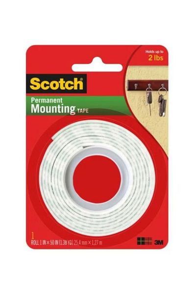 Scotch Permanent Mounting Tape Roll 1x 50 inch White