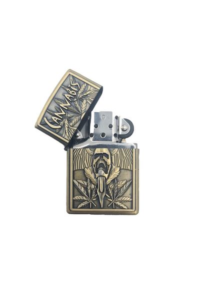 dalimag Lighter Type Zippo, Model CANNABIS, 3D Relief, 6 cm,