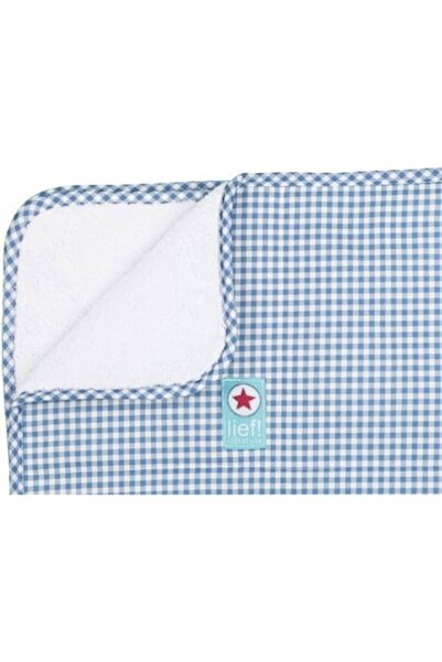 LIEF Baby Blanket, Premium Cotton, Fluffy, Blue Plaid, 100x150 cm