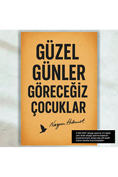 Hayat Poster Videćemo lepe dane, deco, poeziju Nazima Hikmeta, retro drvene p...