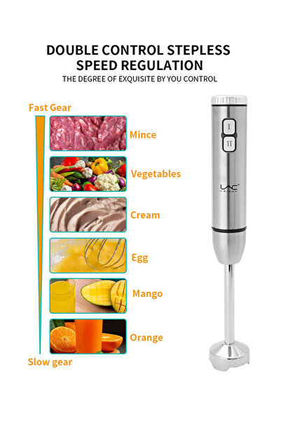 LAC LAICHY 5 In 1 Blender,1000w, 2-speed with 500ml Food Chopper,600ml Container,for Smoothie Sauces Food Soups