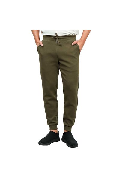 Giordano بنطال رجالي ضيق من Interlock بخصر مطاطي متوسط الارتفاع