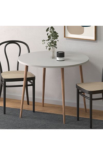 Monte Sehpa 90cm Circle Dining Kitchen Table White