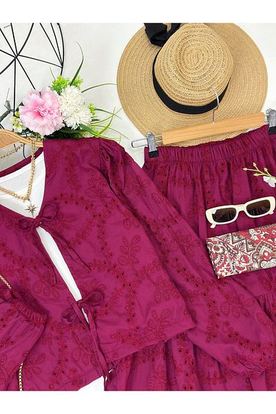 YEDİLALE Lace Front Tie Jacket Skirt Double Set [Excluding Underwear Shawl, Lined]