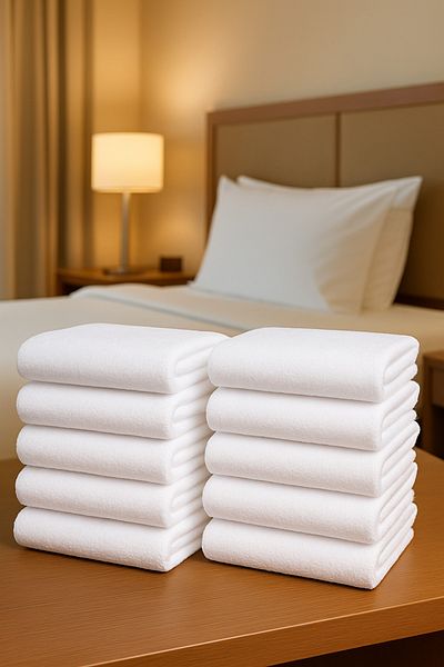 Formeya 10 Pieces Hotel Towels White 50X85 cm 200 Grams Bukle - Armür Hand Face Towel