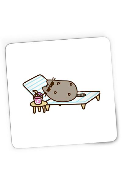 OEM Mousepad Gaming Pusheen Cat Beach Sun Vacation, 21x19 cm