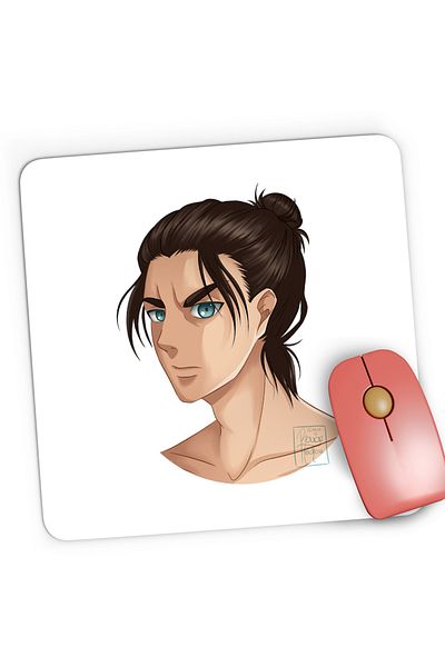 OEM Mousepad Gaming Attack on Titan Eren Yeager Anime Fortnite, 21x19 cm