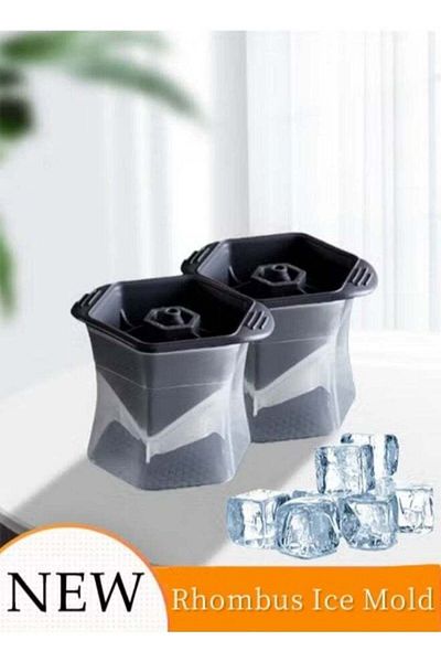 fun zone 2pcs Rhombus Ice Mold, 5.5 cm Silicone Rhombus Moulds Food-Grade Silicone Moulds