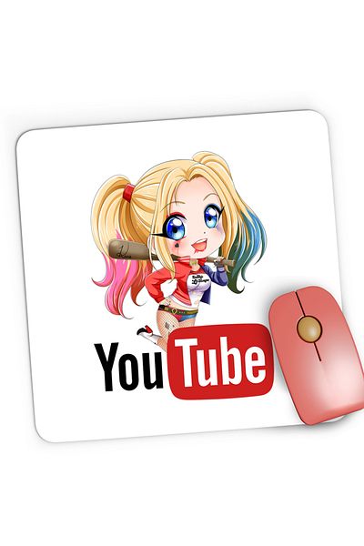 OEM Mousepad Gaming Joker Harley Quinn Youtube Youtuber, 21x19 cm
